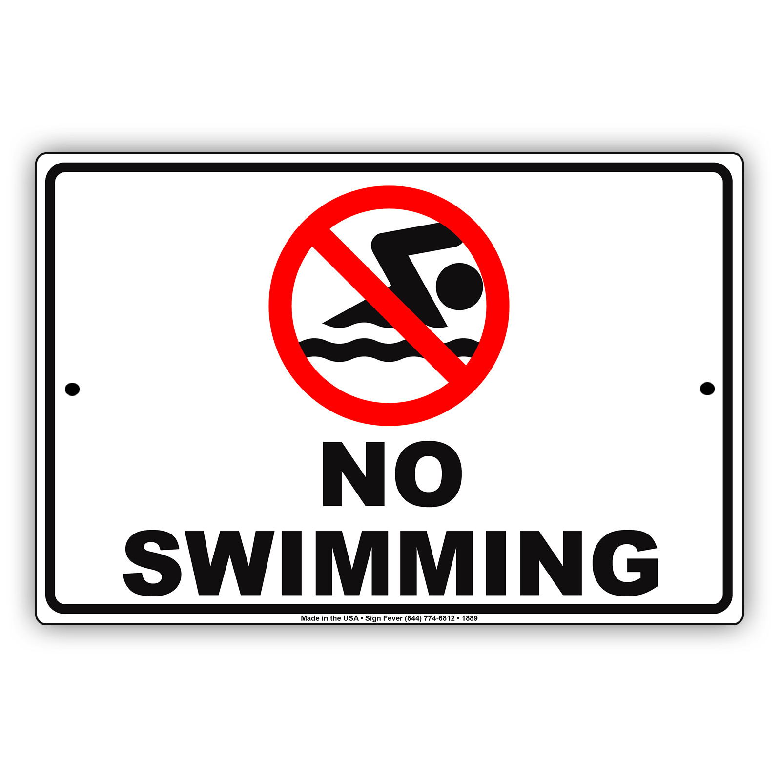 No Swimming In Pool Shark And Alligators In Water Safety Aluminum Metal Sign