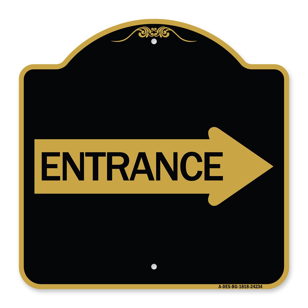 Designer Series – Right Arrow Entrance Heavy Gauge Aluminum Architectural Sign