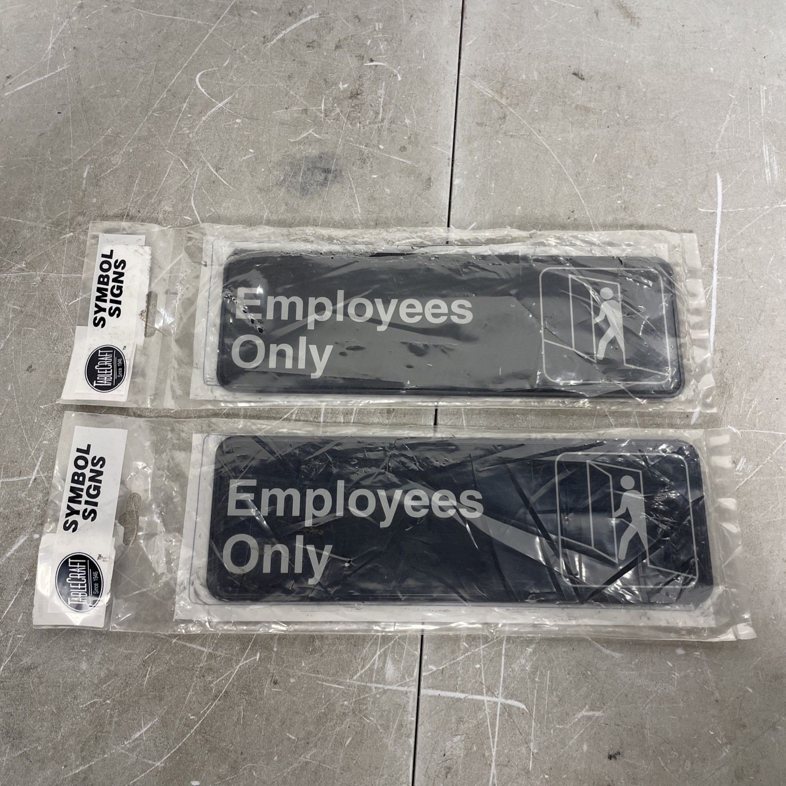 Employees Only Sign 3 by 9 for Office, Restaurant, Warehouse, Store 2-Pack