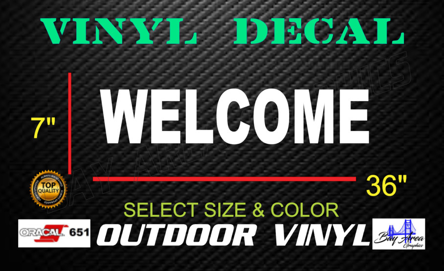 WELCOME Vinyl Decal Storefront Window Sign Business Door ORACAL 651