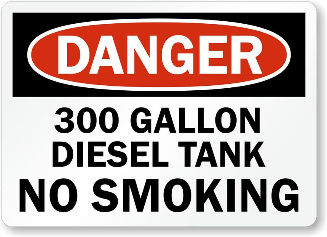 Diesel Aluminum Sign 300 Gallon Weatherproof Outdoor Metal Business Sign