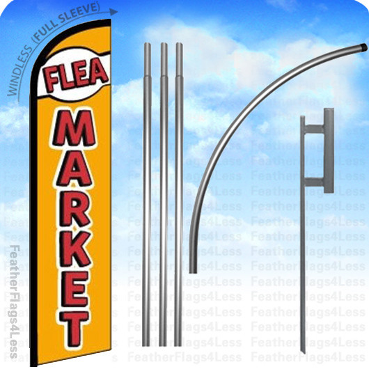 FLEA MARKET – Windless Swooper Flag 15&prime; KIT Feather Banner Sign – yf