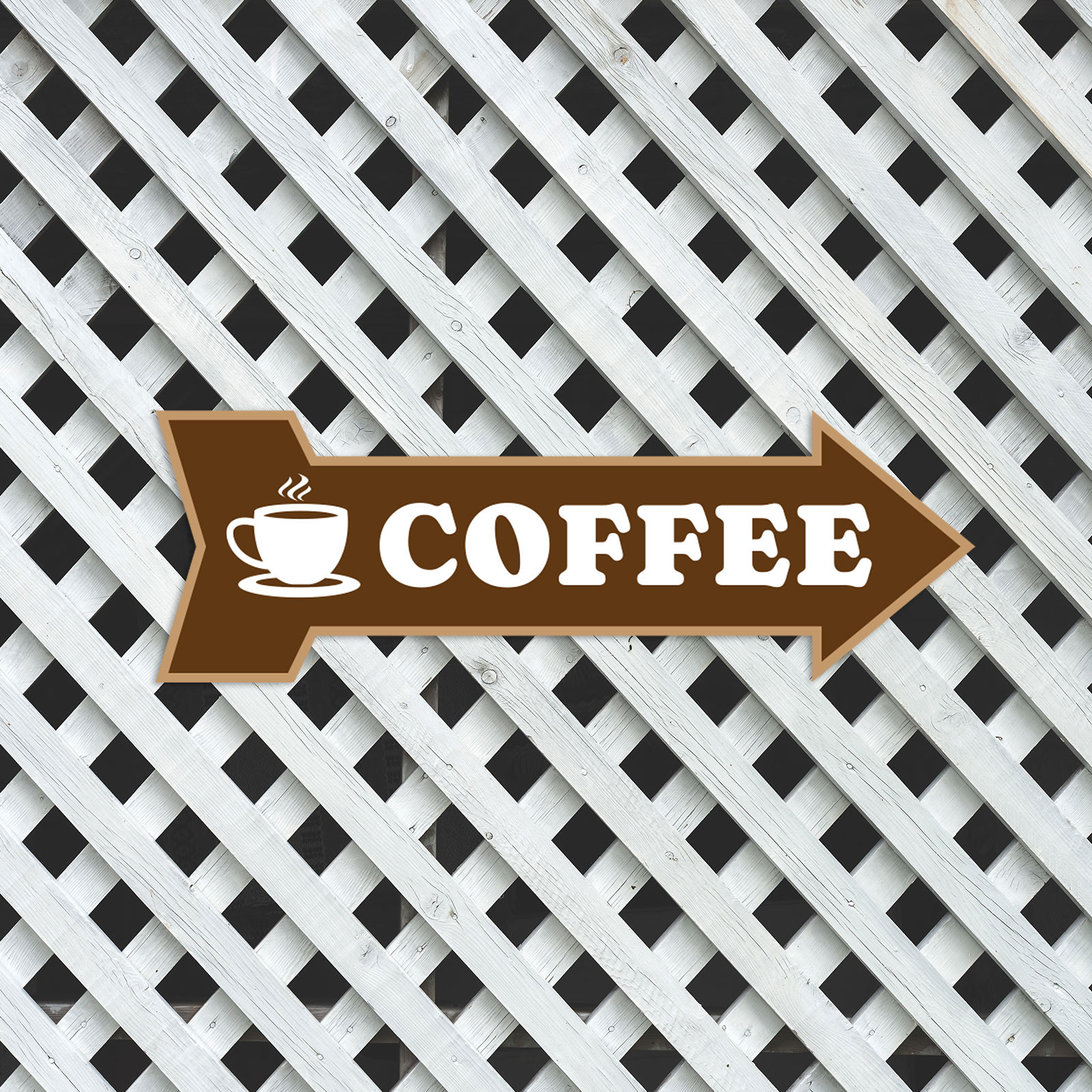 Arrow Shape Coffee 12×4&Prime; Wall or Door Sign | Funny Home Decor | Shop Décor