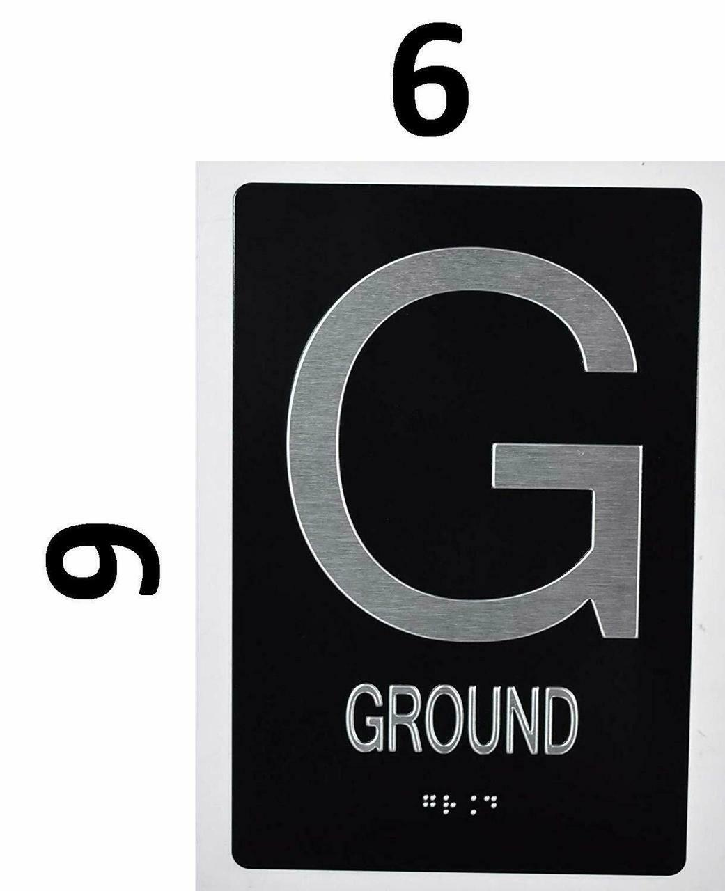 Ground Floor Sign – 6&Prime;x9&Prime; Sign -(Aluminum, Black, 6×9)-REF24-1027