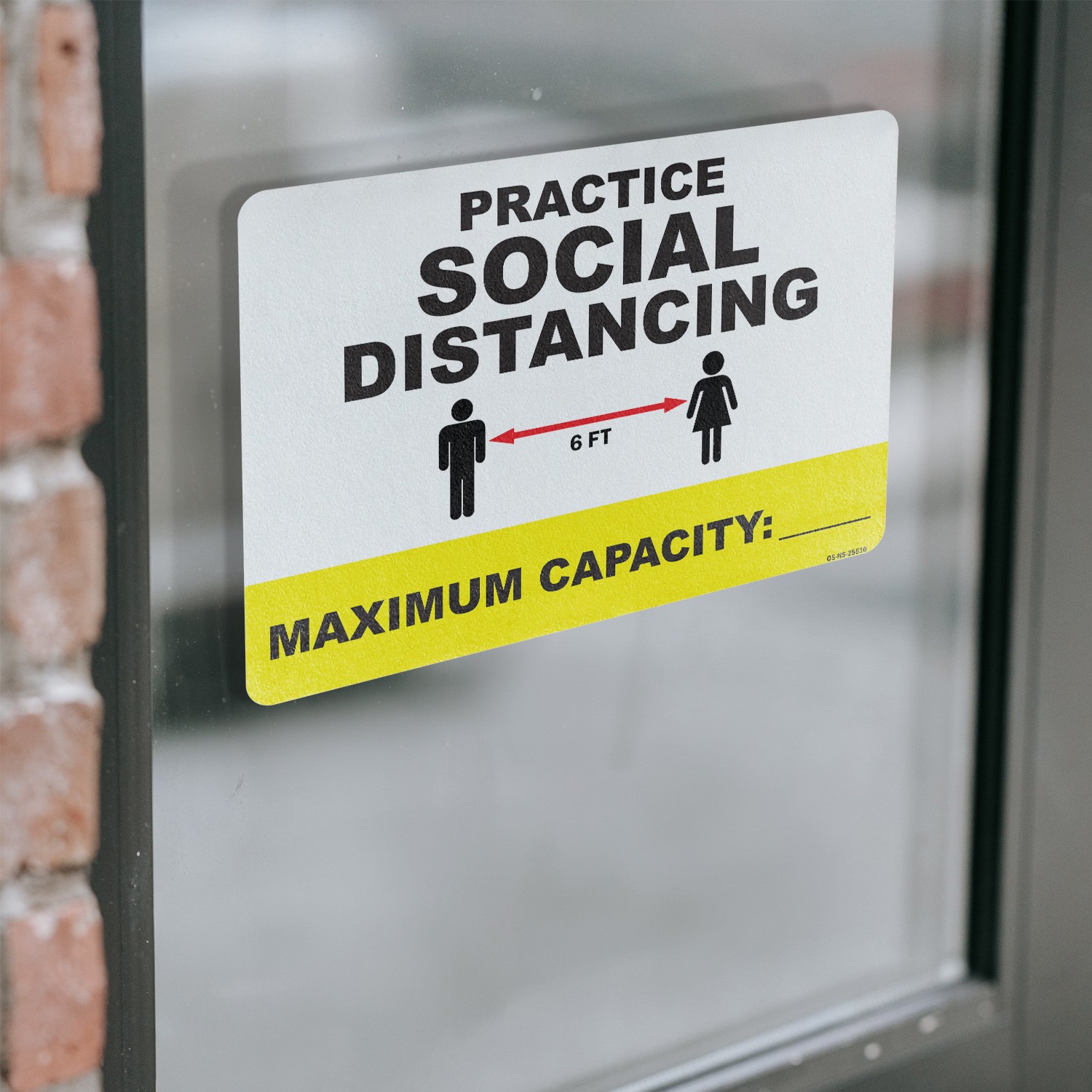 Practice Social Distancing Maximum Capacity Public Safety Sign, Decal 5/10 Pack