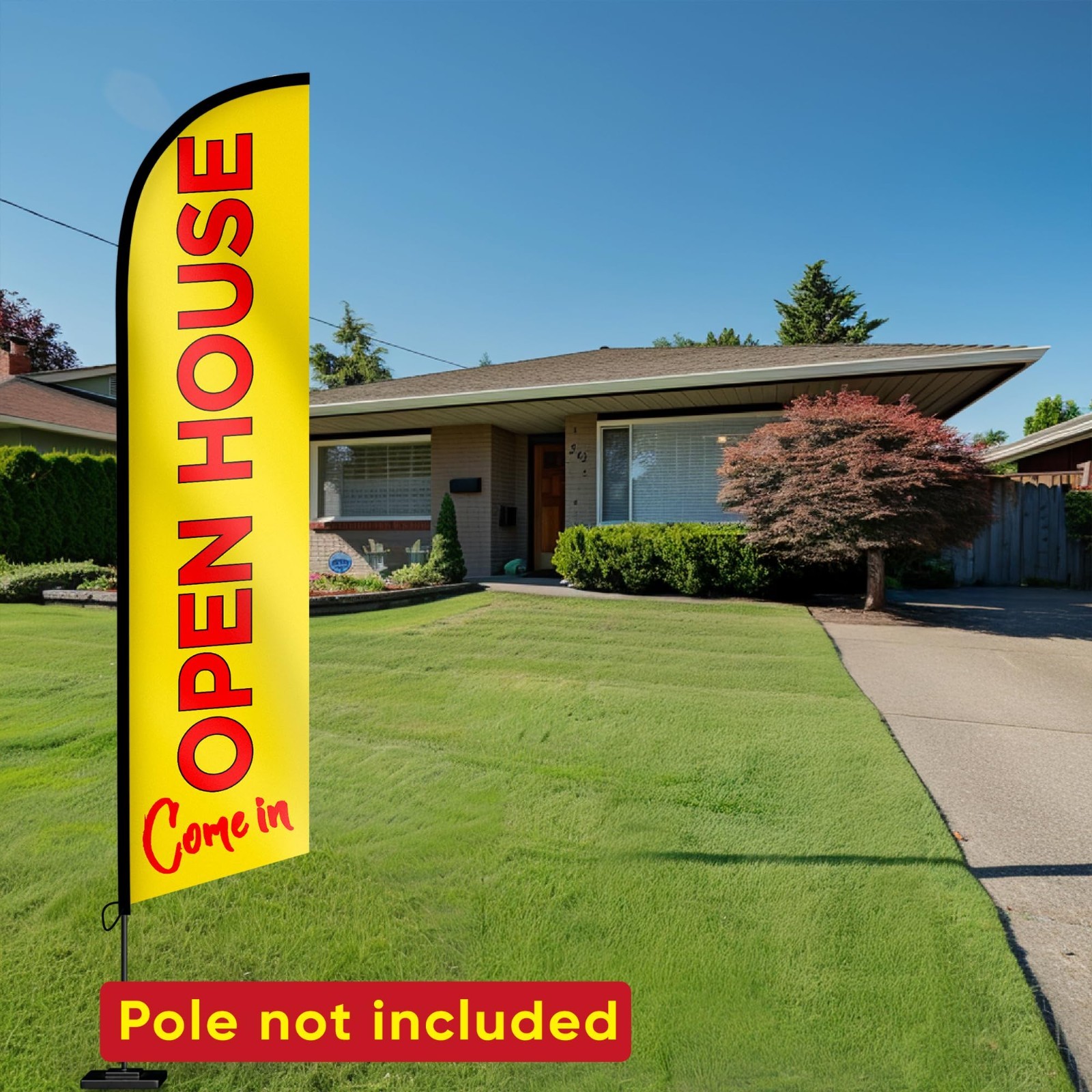 Open House Feather Flags – 12ft Swooper Signs for Real Estate Advertising – Yell