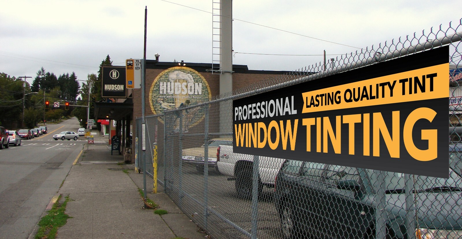 WINDOW TINTING Banner – Sign Tint Auto Service Shop – Heavy Outdoor Vinyl