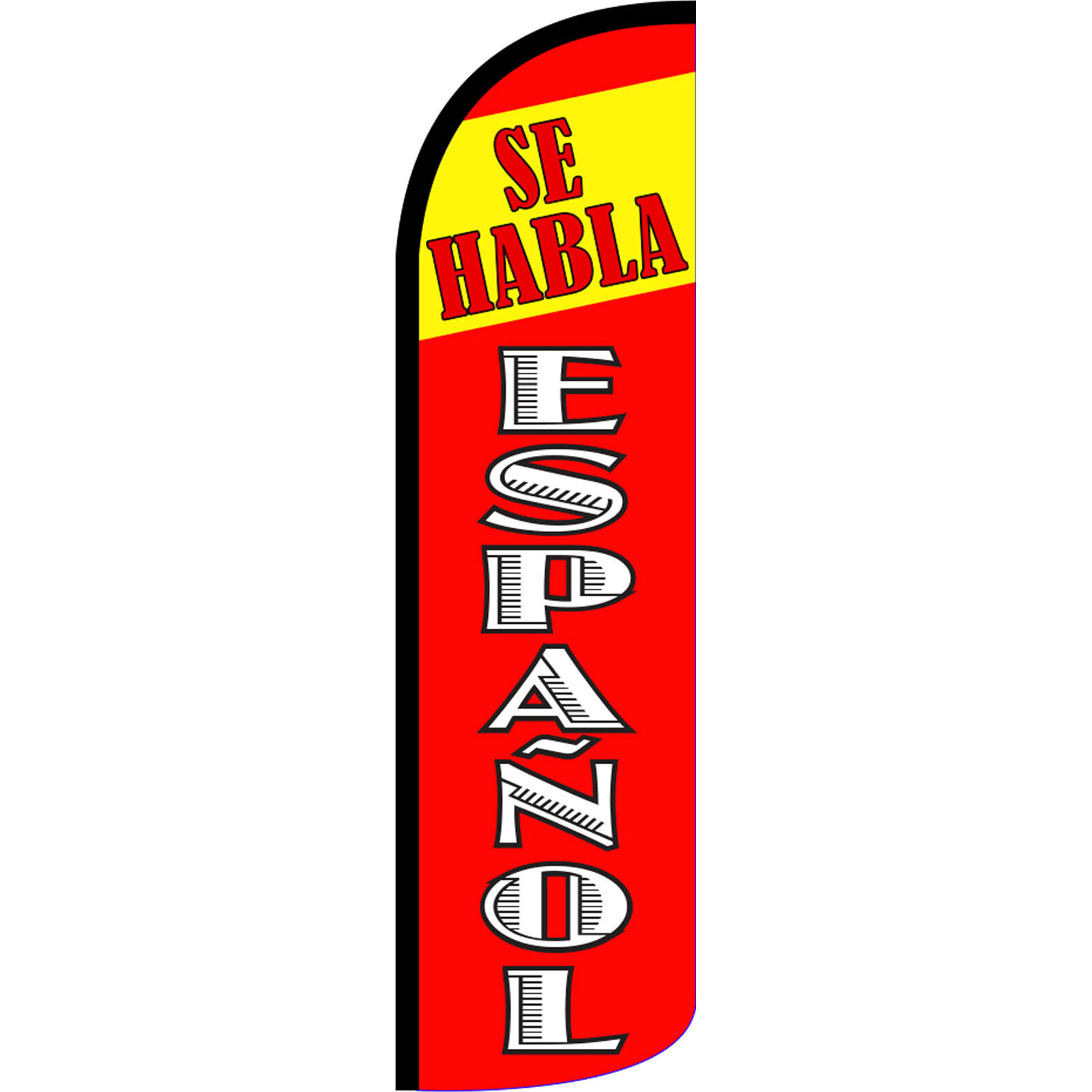 Se Habla Espanol 3 ft X 11 1/2 ft Windless Swooper Flag