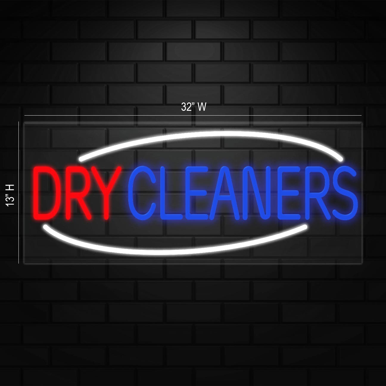 Dry Cleaners Sign for Business Displays | LED Flex Neon | 32&Prime;W x 13&Prime;H x 1&Prime;D