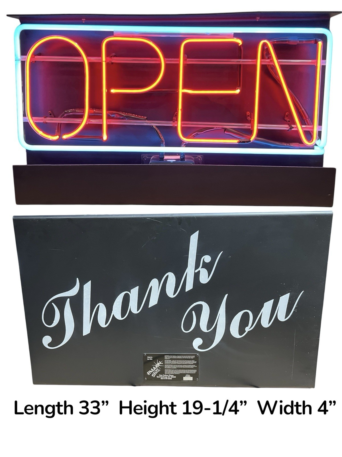 Fallon Real Neon Open Sign 33” x 19.5” Business Bar Restaurant Window Vintage