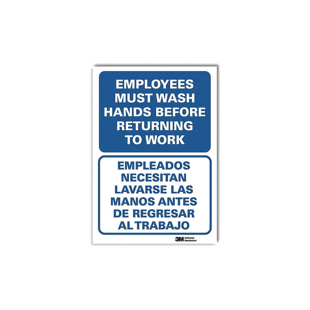 LYLE U1-1046-RD_5X7 Hygiene Sign,7inx5in,Reflective Sheeting 24WX24