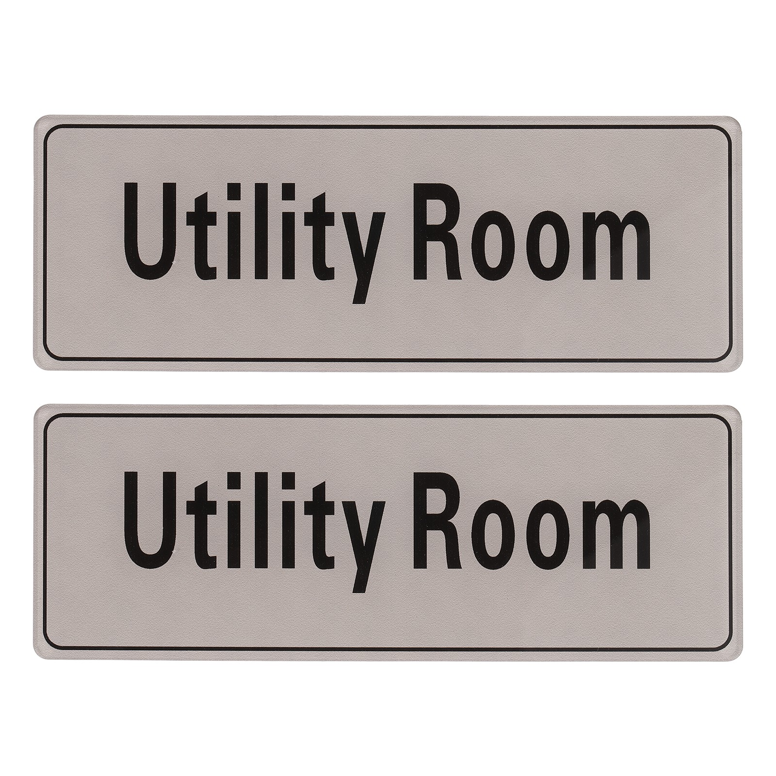 9&Prime;x3&Prime; Utility Room, 2Pcs Room Door Sign Self-Adhesive Light Gray with Black Text
