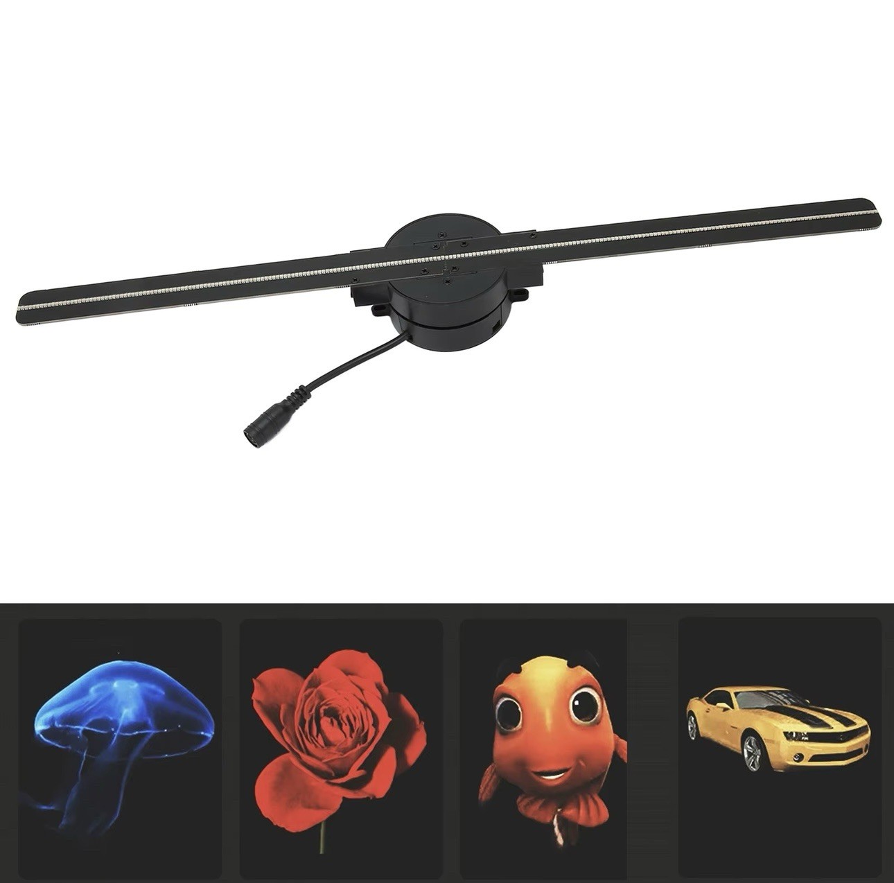 3D Holographic Fan Hologram Fan Projector 1080P LED Light RGB Sign Bar +Control