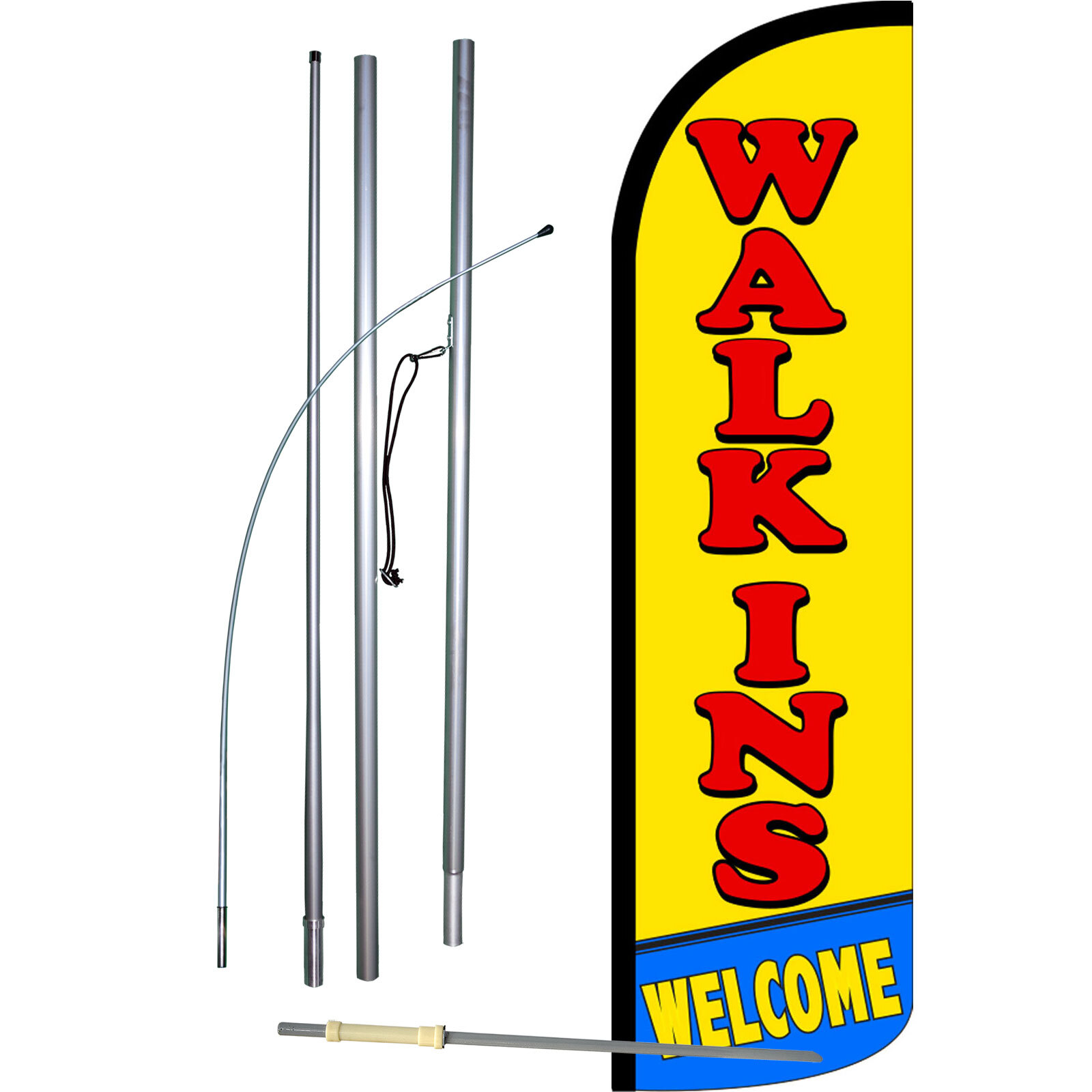 Walk Ins Welcome Complete Swooper Flag Bundle