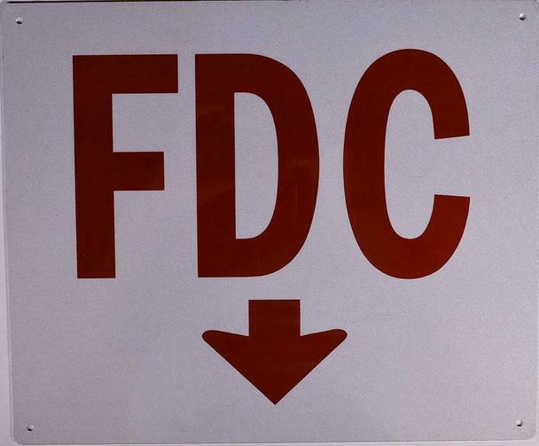 FDC Arrow Down Sign (Aluminium Reflective, White 10×12)–REF24-1027