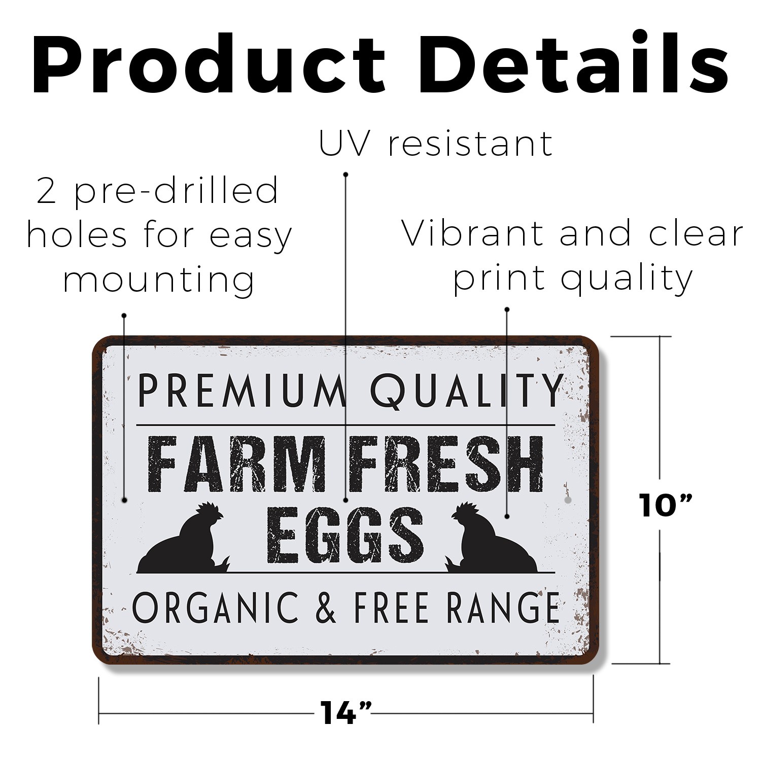 Farm Fresh Eggs Chicken Coop Sign Laid Daily Handle Gently Perfect for Coops