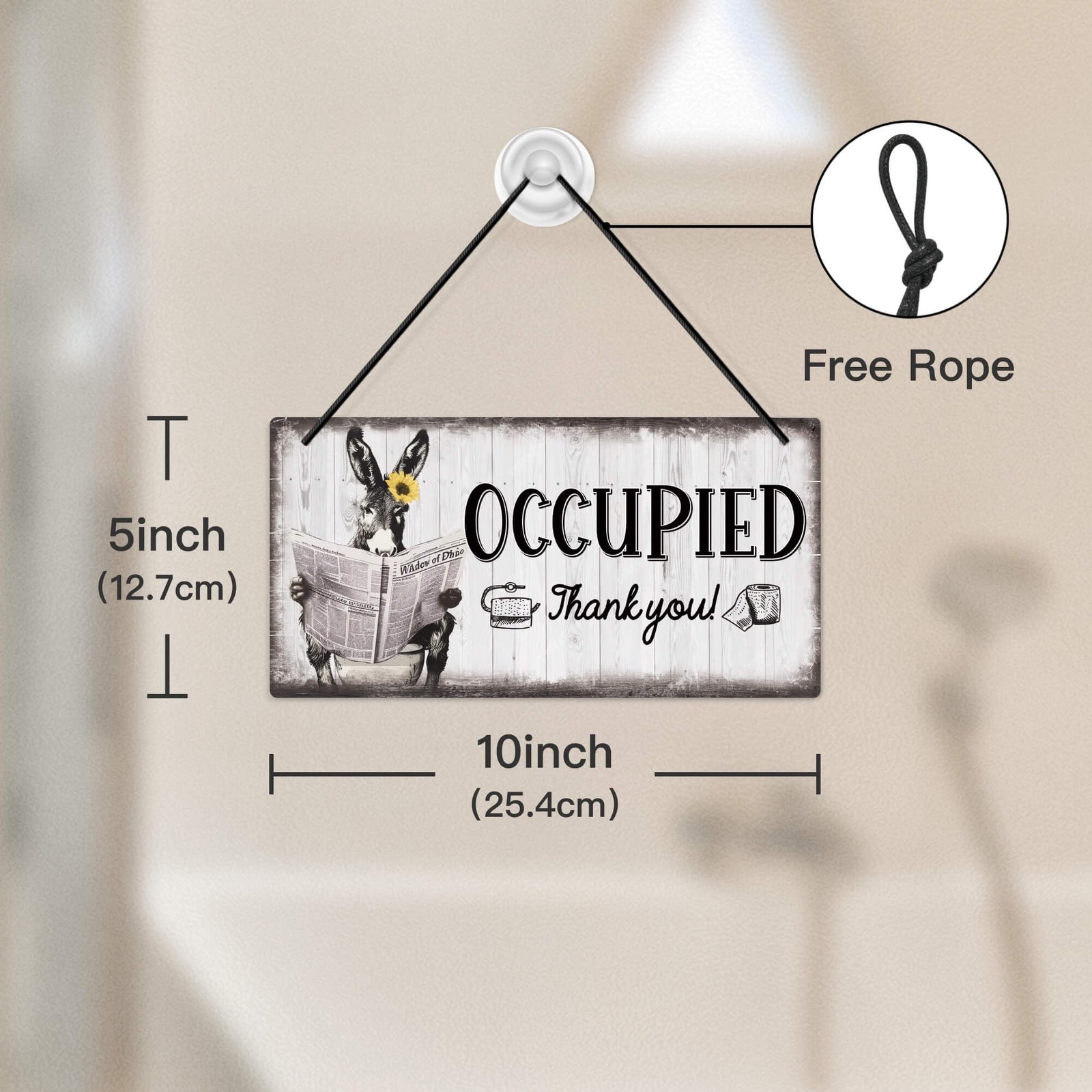 Vacant Occupied Sign Occupied Sign for Bathroom Door Double Sided Hanger Plaq…