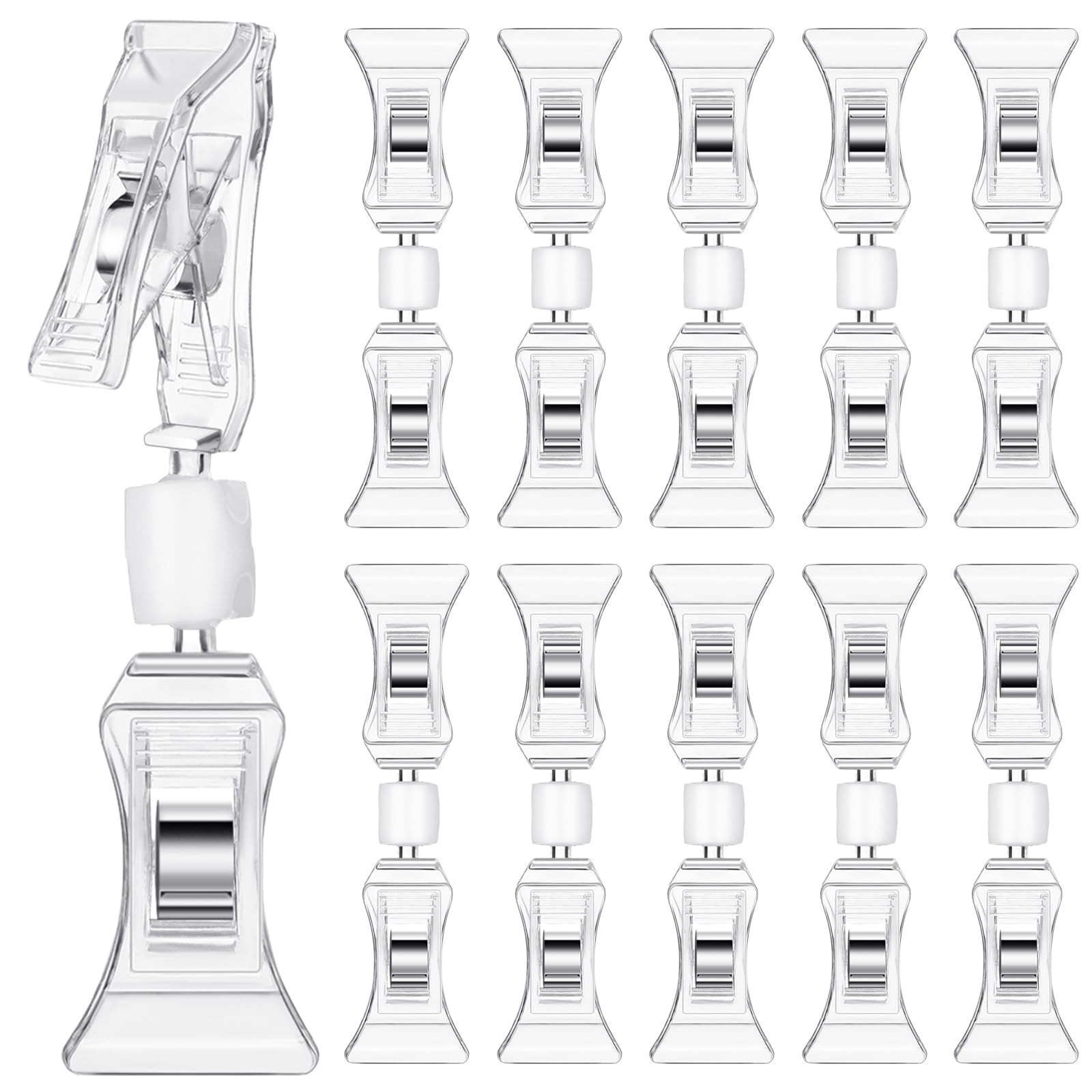 Colarr 100 Pcs Double Sided Sign Clips Display Mini Clip Clear