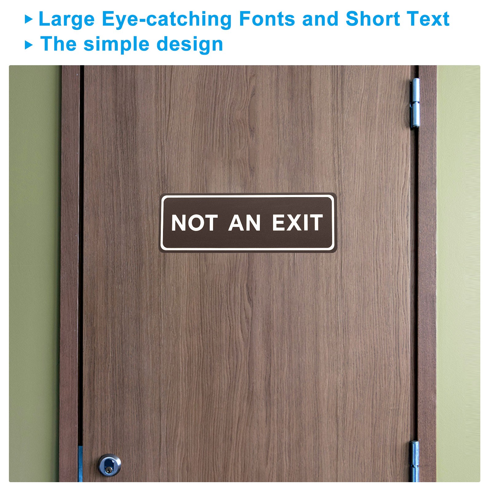 7&Prime;Lx2.5&Prime;Wx0.1&Prime;T Not an Exit Wall or Door Sign, Black