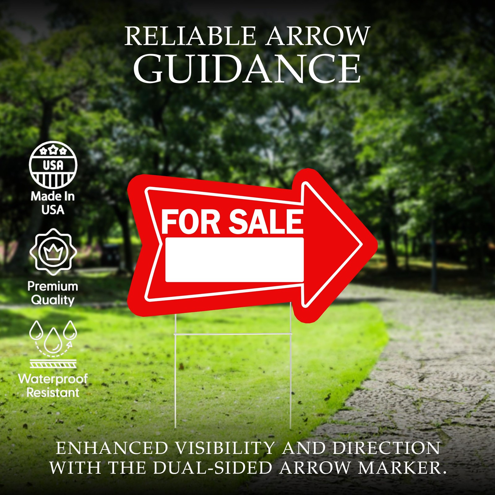 Huge Large For Sale Arrows Yard Sign Double Sided With Stake Stand Large 22 I…