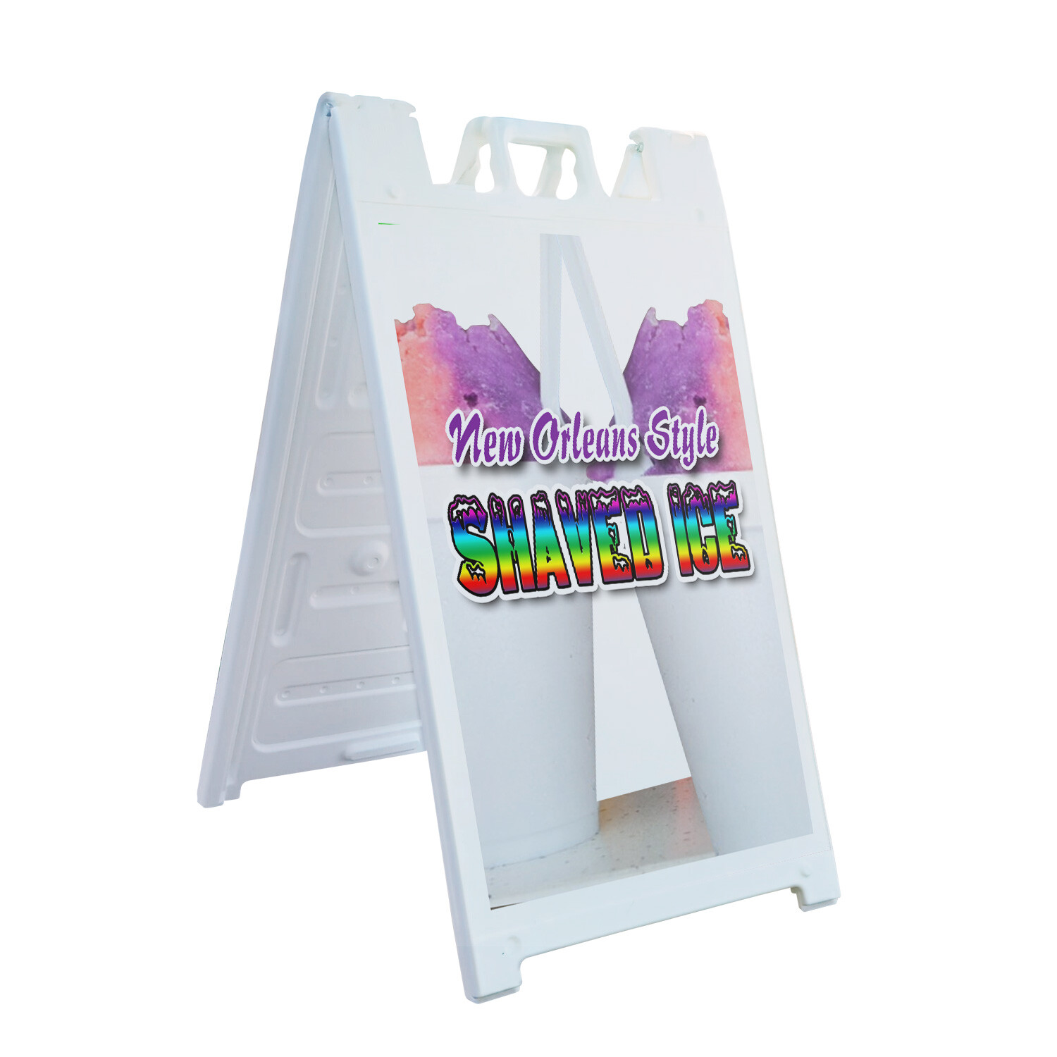 A-frame Sidewalk New Orleans Style Shaved Ice 24&Prime; x 36&Prime; Double Sided A-Frame Sid