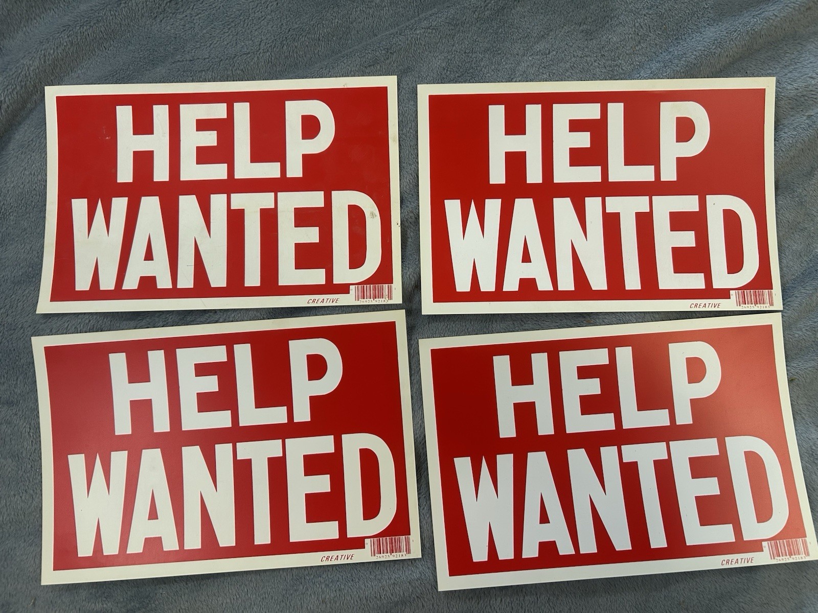 5 Pcs Red & White Flexible Plastic « HELP WANTED  » Sign 7.5X11.5 Inch US Seller