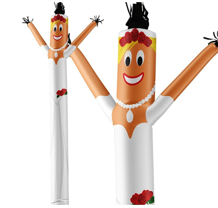 Bride + Groom 20 Ft tall Air Dancers Inflatable Tube Man + 2 Blowers