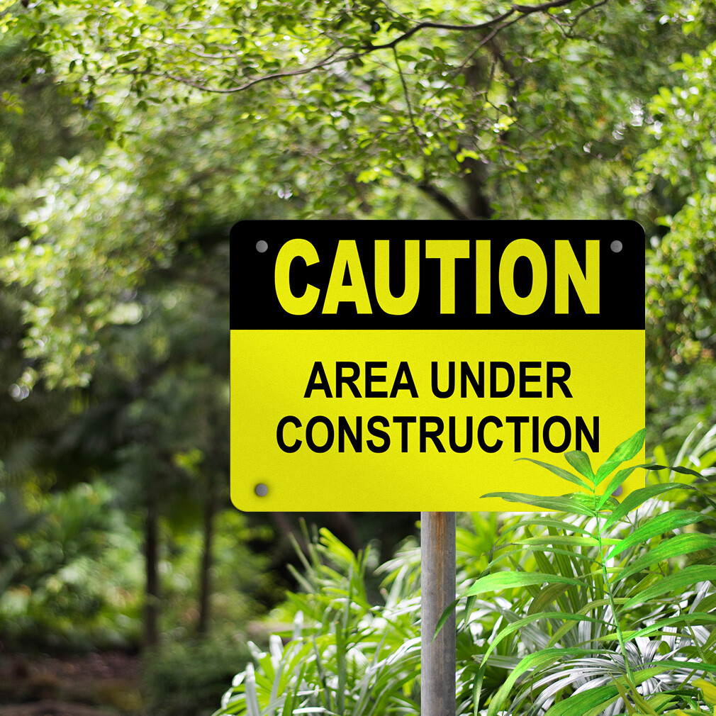 Horizontal Metal Sign Caution Area Under Construction Safety