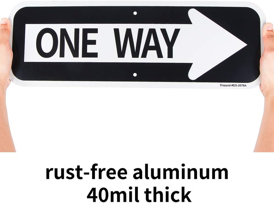 2-Pack Large One Way with Right Arrow Sign 18&Prime;x 6&Prime; .04&Prime; Aluminum Reflective Sign