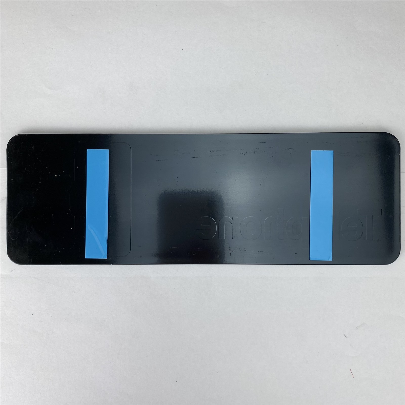 Retro Telephone sign Traex 4540 3&Prime;x9&Prime; Black Self Adhesive Vintage Plastic