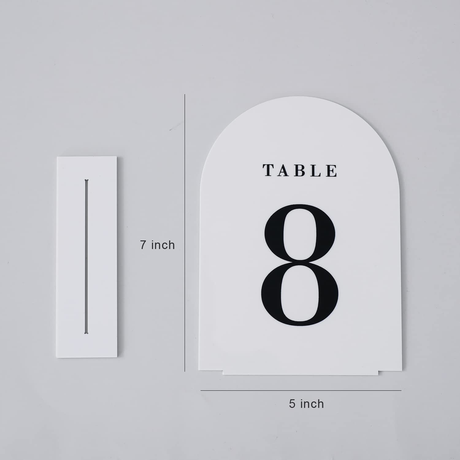 White Arch Wedding Table Numbers with Stands 1-15, 5×7&Prime; Acrylic Signs and Hol…