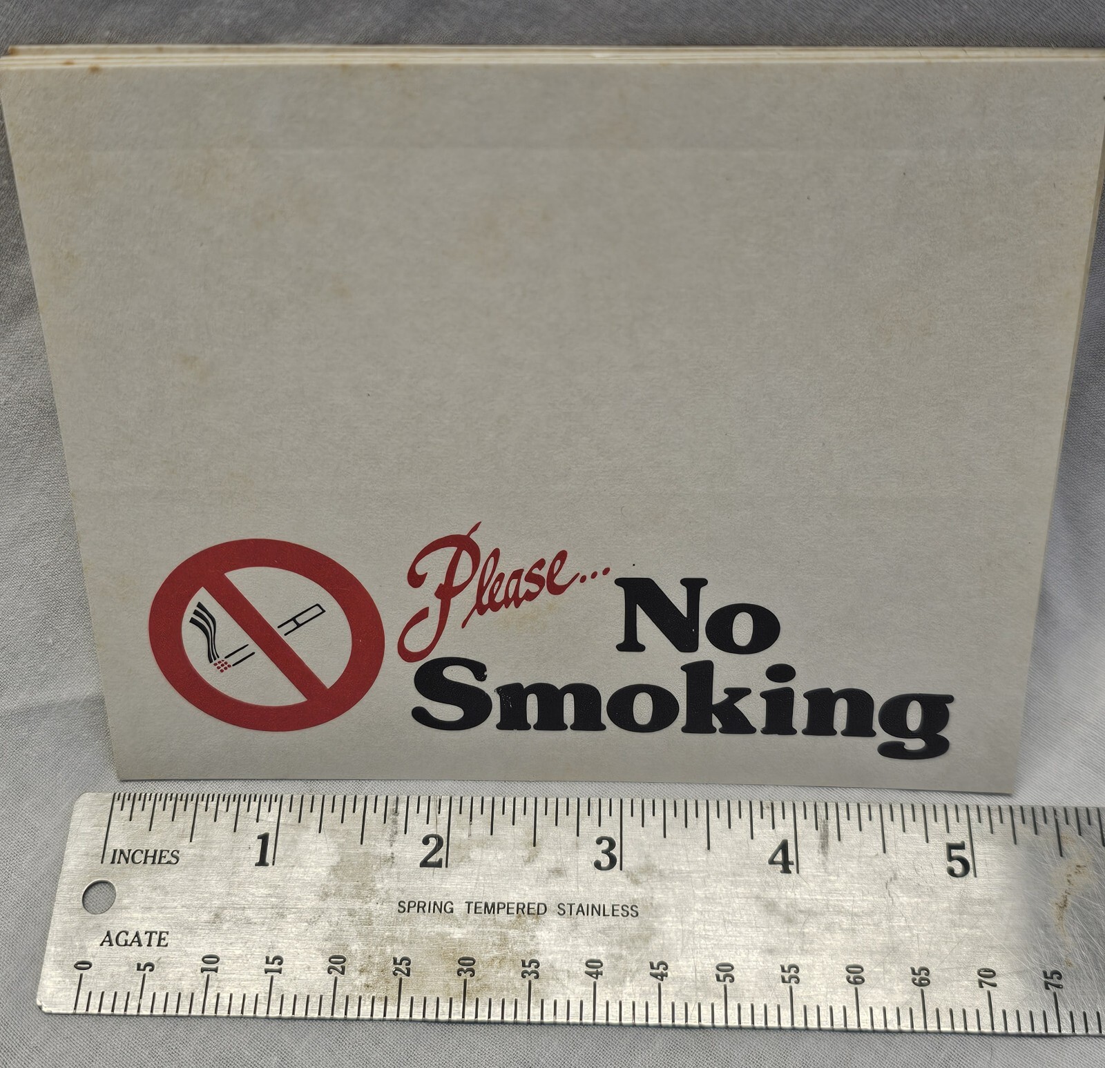 4 Vintage 4¼ » × 5¼ » Please No Smoking Foldable Sign Table Plaque Card Lot 1960&rsquo;s
