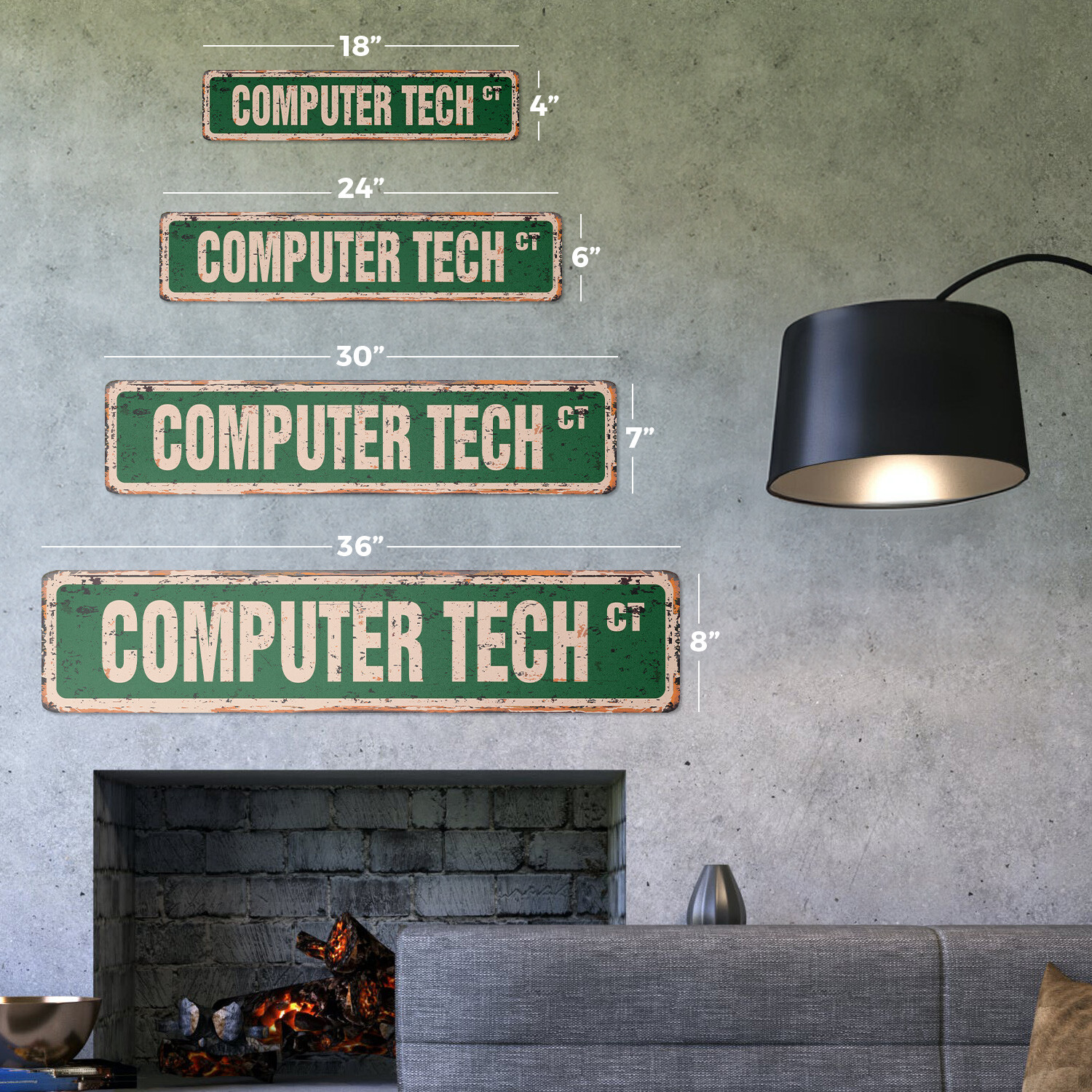 COMPUTER TECH Vintage Street Sign Metal Plastic geek repair fix apple pc