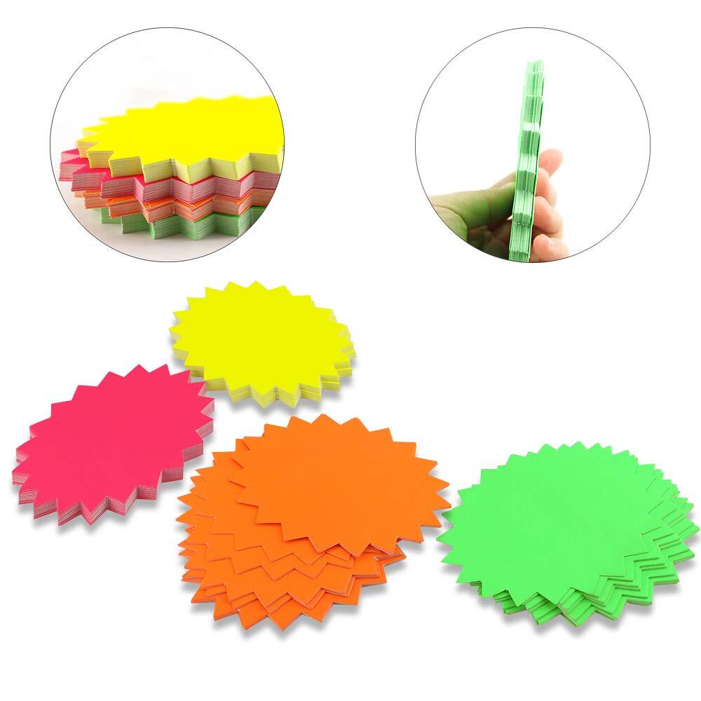 80 Pcs Colorful Starburst Signs for Retail Garage Sale Pricing Yard Sale Tags