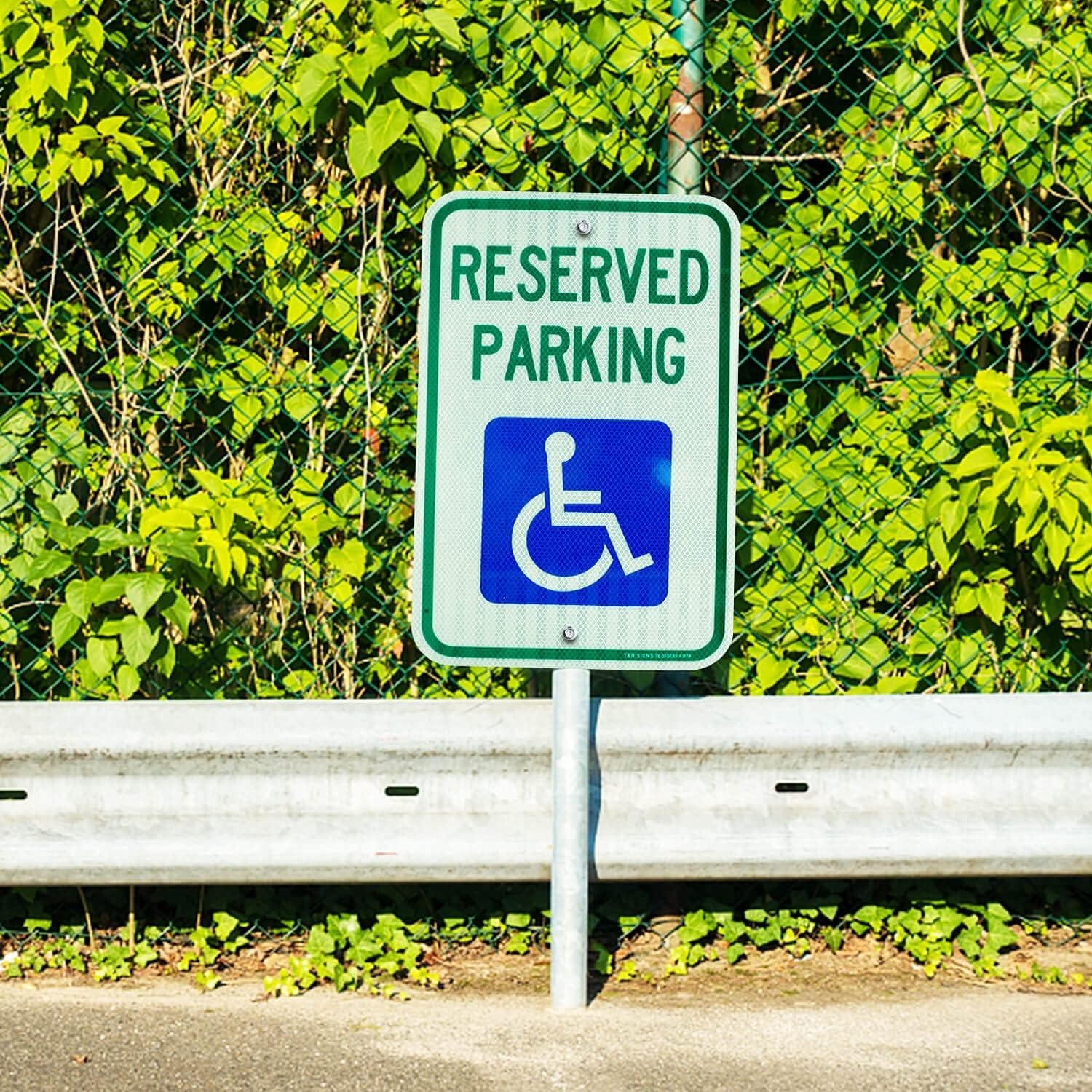 3 Pack Handicap Parking Sign, 18&Prime;x12&Prime; Reflective Aluminum