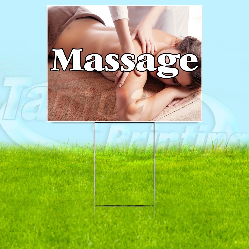 MASSAGE 18×24 Yard Sign Health Beauty Plastic Corrugated WITH STAKE USA YS07773