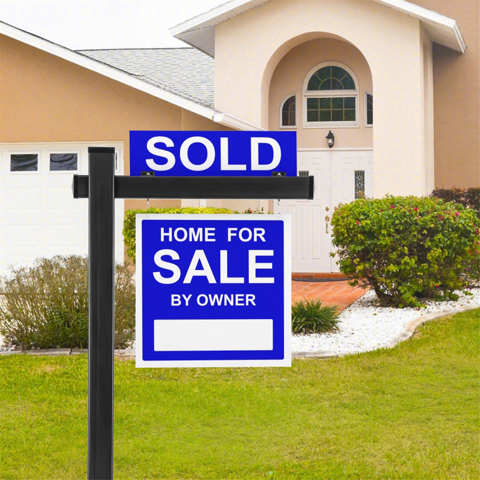 6&prime; UPVC Real Estate Sign Post Open House Yard Home for Sale W/Stake