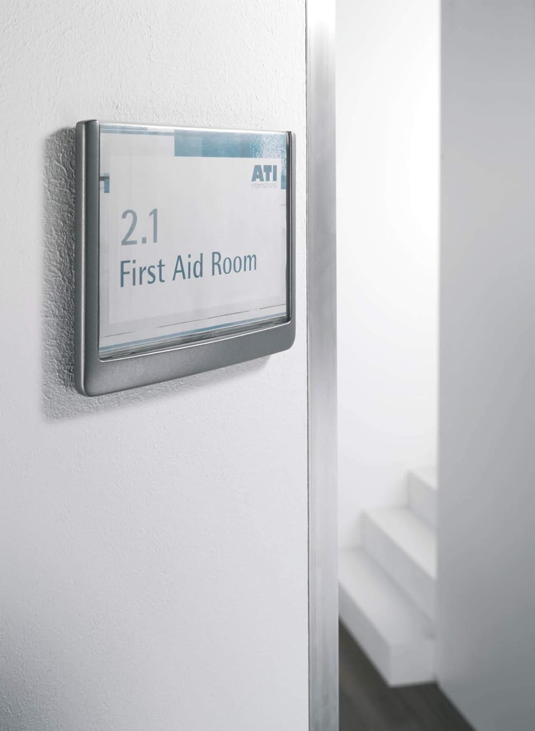 One Click Wall Mounted Information Sign ‎4.125&Prime; x 5.875&Prime; Graphite – Door & Wa…