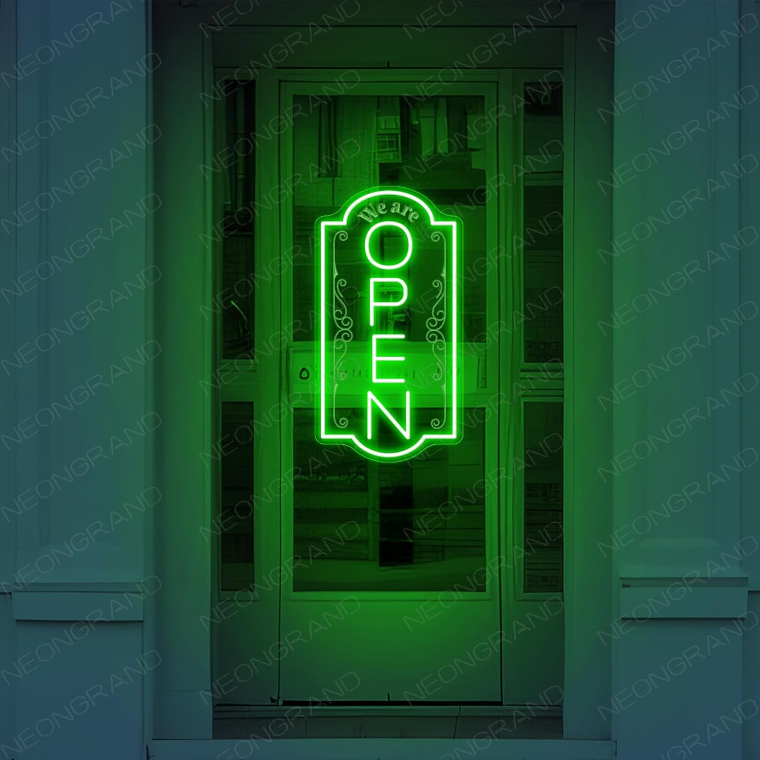 Bright Green Vertical Open LED Neon Sign for Business Window Display 16.5×9