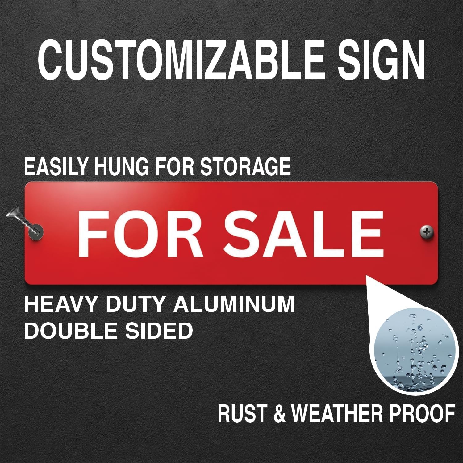Real Estate Rider Sign 6×24 Aluminum Double-Sided Sale Pending White
