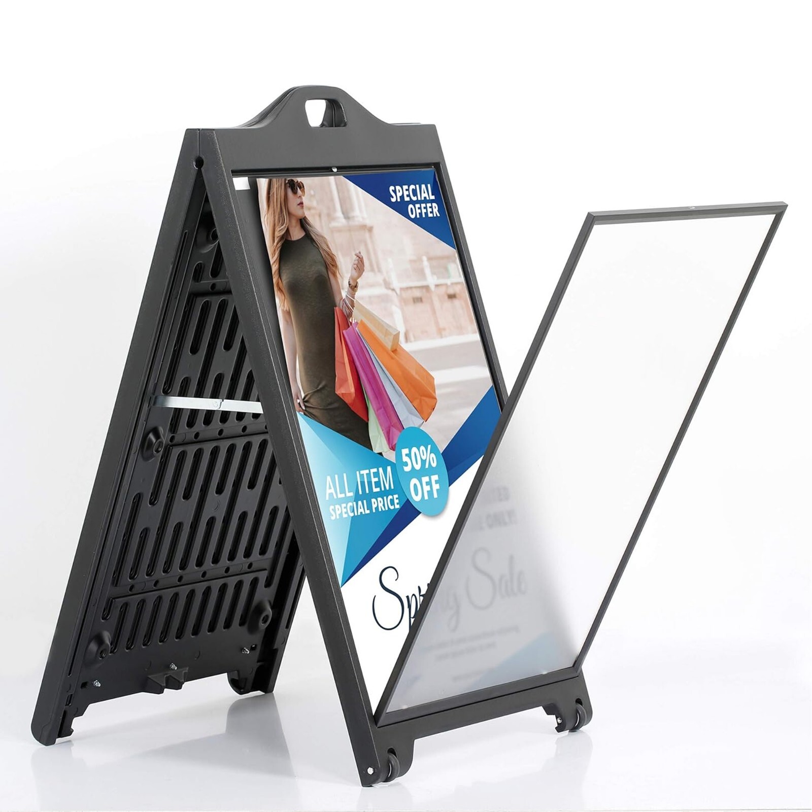 Double Sided Black A-Frame Sandwich Board Street SignPro 24×36&Prime; (Lot 3)