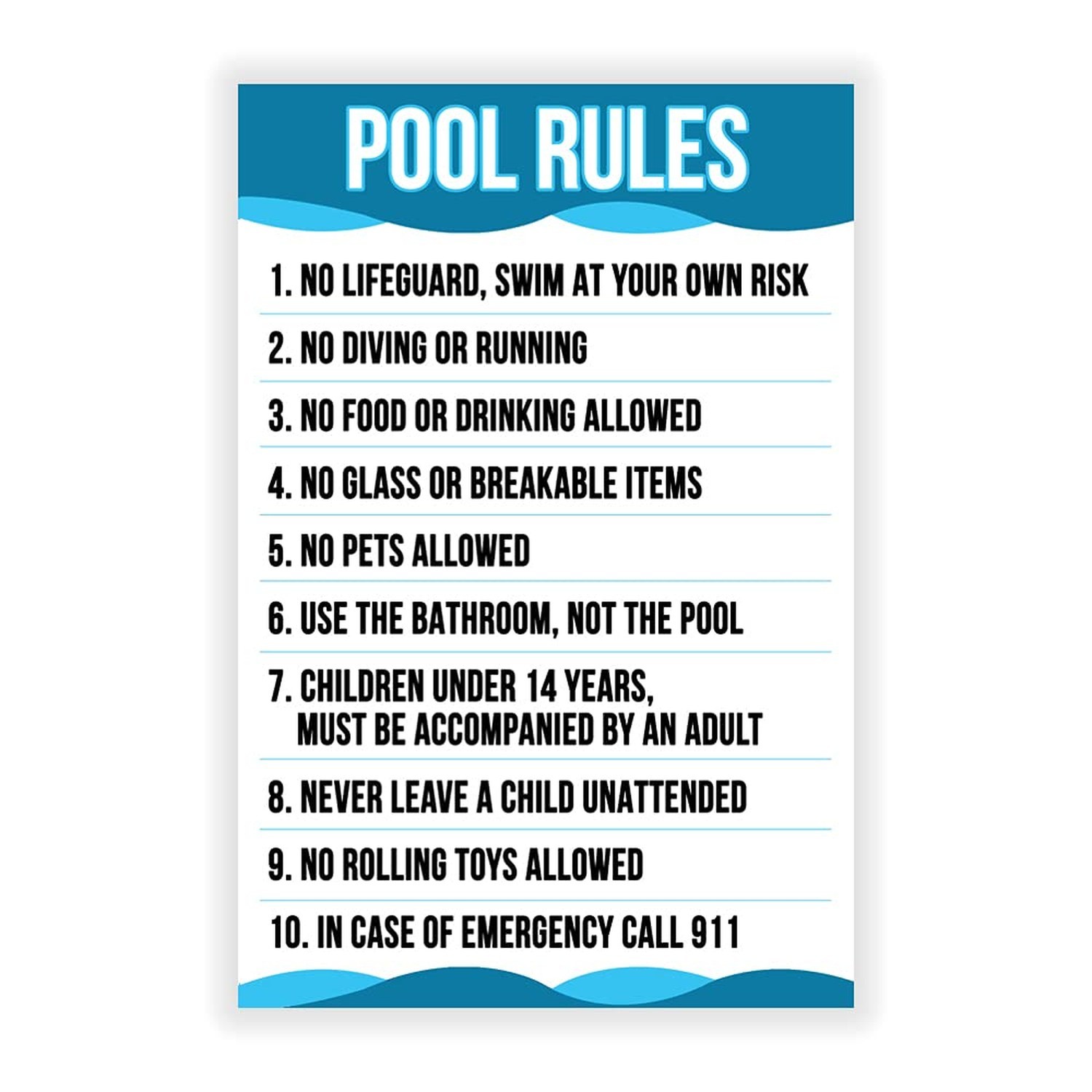 Pool Sign for Outside, Corrugated Plastic Safety Rules – 12&Prime; x 18&Prime;, Rust Free…