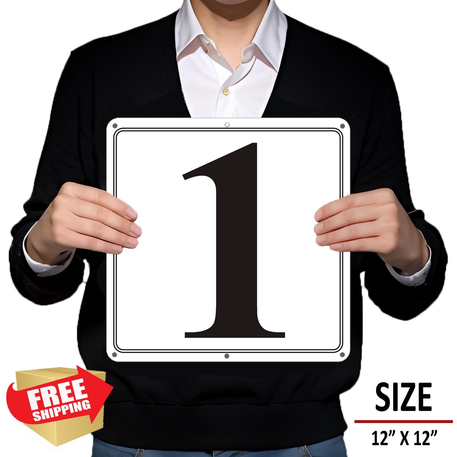 i-CowFun Metal Number Signs 42 Aluminum 12&Prime; Parking
