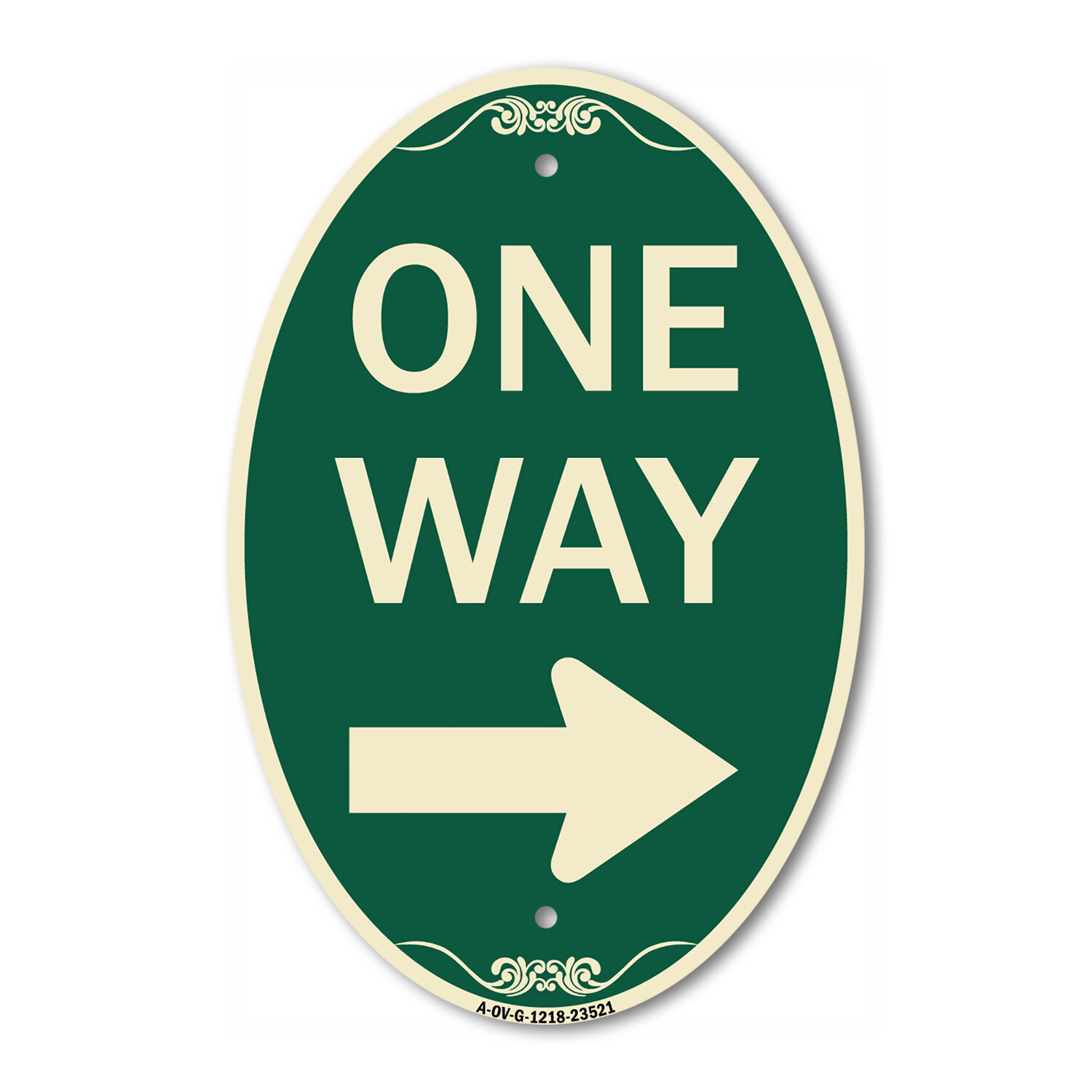 Designer Sign One Way Sign (Right Arrow) 12&Prime; x 18&Prime; Metal Sign