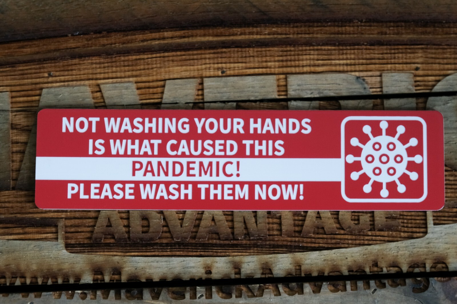 2x You Must Wash Hands – RED PANDEMIC – Sign 2&Prime; x 8&Prime;