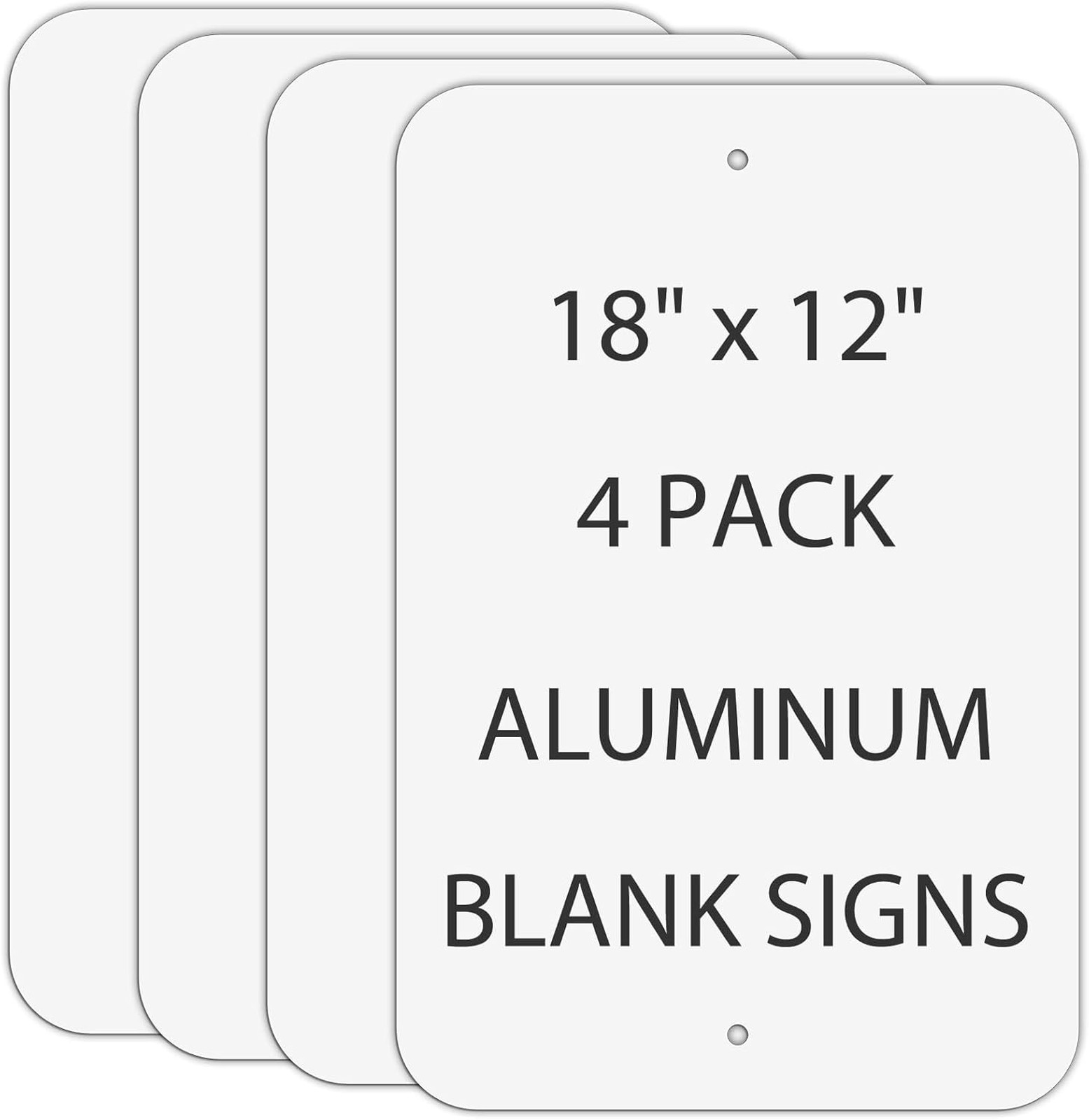 Blank Aluminum Signs 4-Pack, 18 x 12 Inches Sublimation Metal Sign Blank