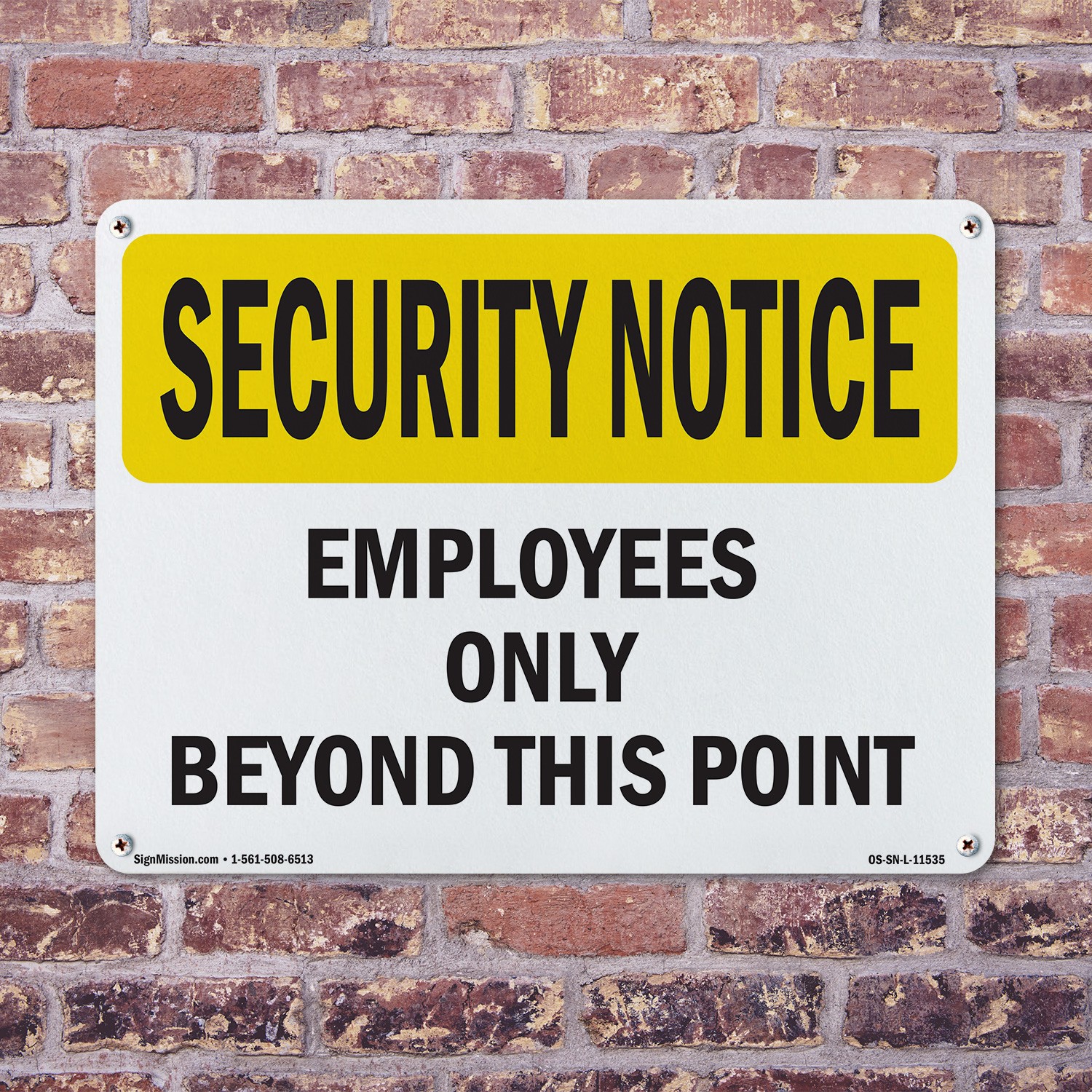 Employees Only Beyond This Point OSHA Security Notice Sign, Decal 5 or 10 Pack