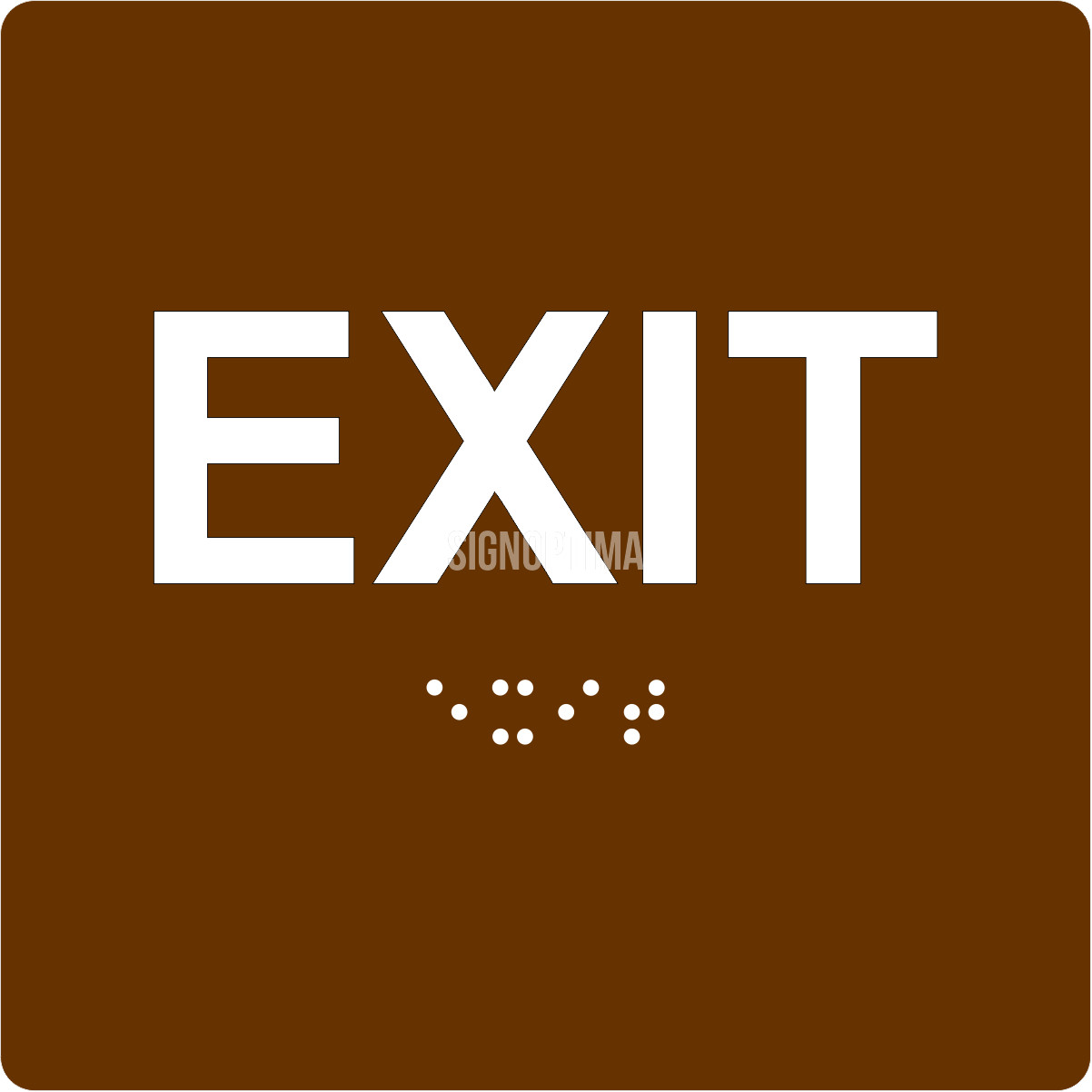 ADA Compliant EXIT Sign, Acrylic Braille 6&Prime;x6&Prime; , SignOptima™️