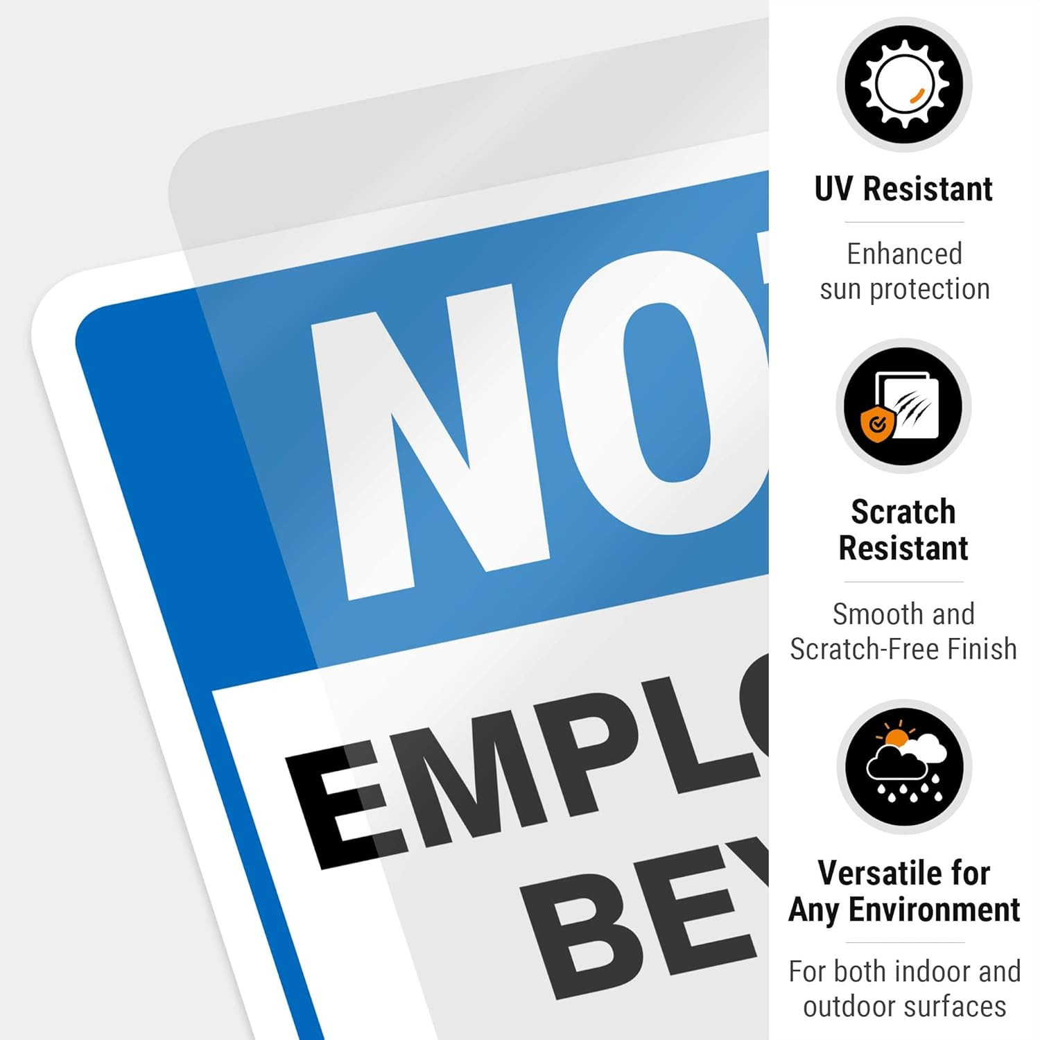 2pc Employees Only Door Sign Set Weatherproof UV Protected Vinyl Decals USA Made