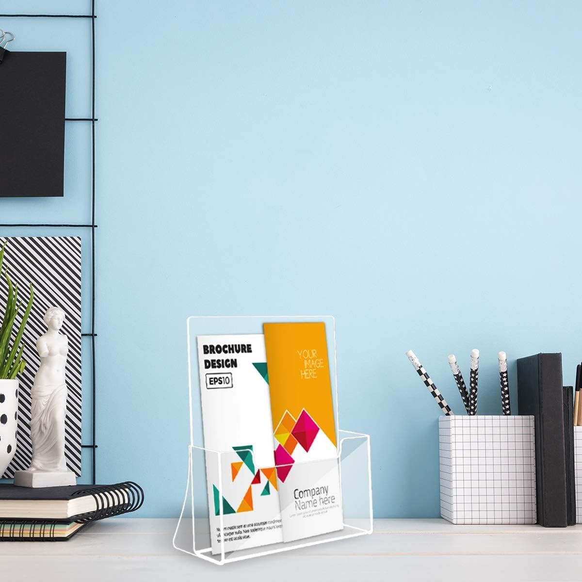 NIUBEE Acrylic Brochure Holder 8.5 x 11 inches 2 Pack, 8.5&Prime; x 11&Prime;, clear